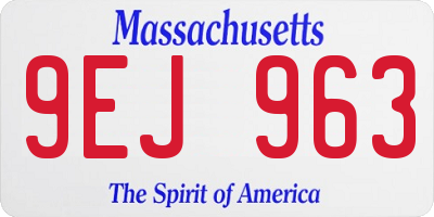 MA license plate 9EJ963