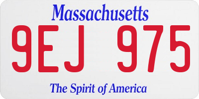 MA license plate 9EJ975