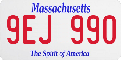 MA license plate 9EJ990