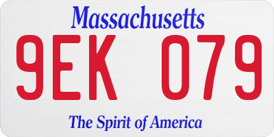 MA license plate 9EK079