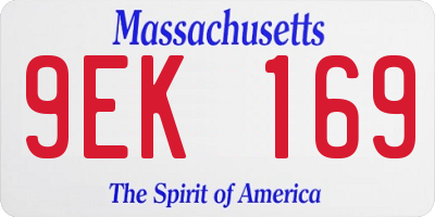 MA license plate 9EK169