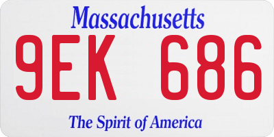 MA license plate 9EK686