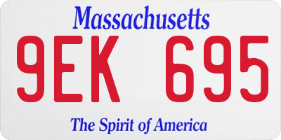MA license plate 9EK695