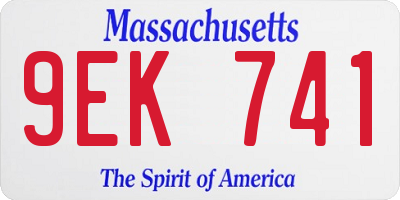 MA license plate 9EK741