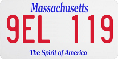 MA license plate 9EL119