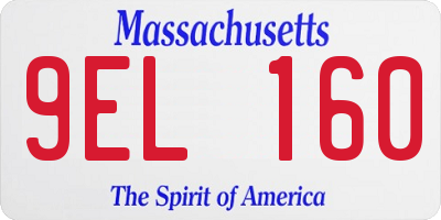 MA license plate 9EL160