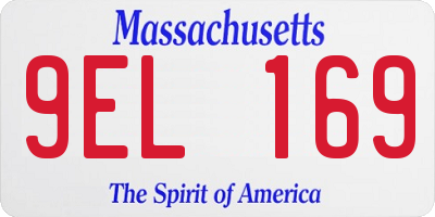 MA license plate 9EL169