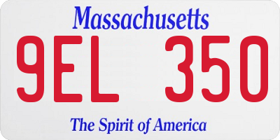 MA license plate 9EL350