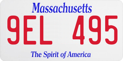 MA license plate 9EL495