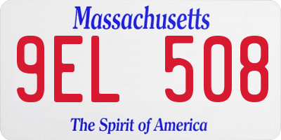 MA license plate 9EL508