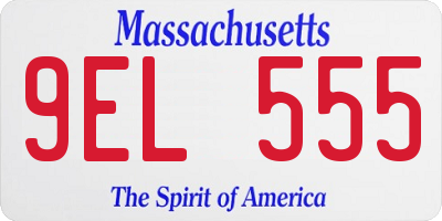 MA license plate 9EL555