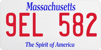 MA license plate 9EL582