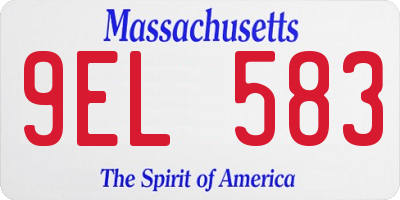 MA license plate 9EL583