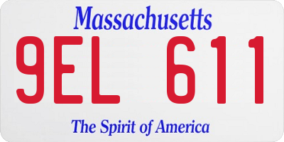 MA license plate 9EL611