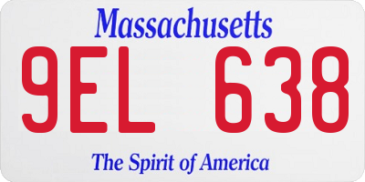MA license plate 9EL638