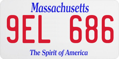 MA license plate 9EL686
