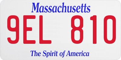 MA license plate 9EL810