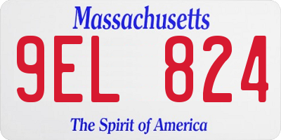 MA license plate 9EL824