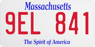 MA license plate 9EL841