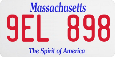 MA license plate 9EL898