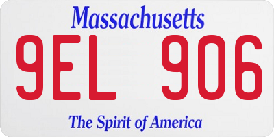 MA license plate 9EL906