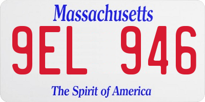 MA license plate 9EL946