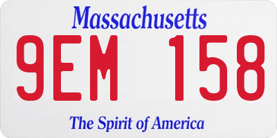 MA license plate 9EM158
