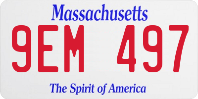 MA license plate 9EM497