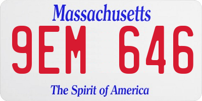 MA license plate 9EM646