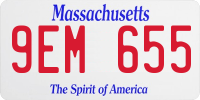 MA license plate 9EM655