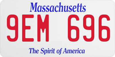 MA license plate 9EM696