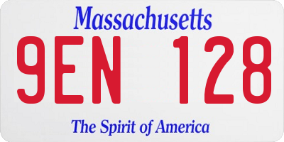 MA license plate 9EN128