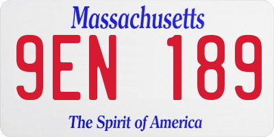 MA license plate 9EN189