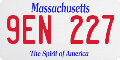 MA license plate 9EN227