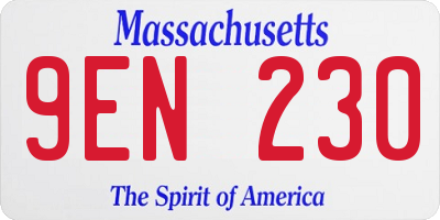 MA license plate 9EN230