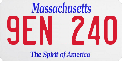 MA license plate 9EN240