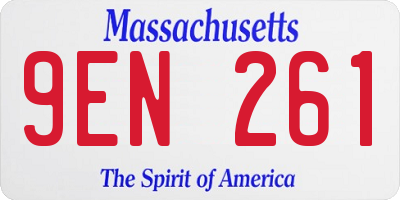 MA license plate 9EN261