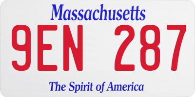 MA license plate 9EN287