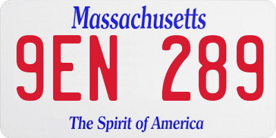 MA license plate 9EN289