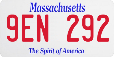 MA license plate 9EN292