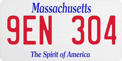 MA license plate 9EN304