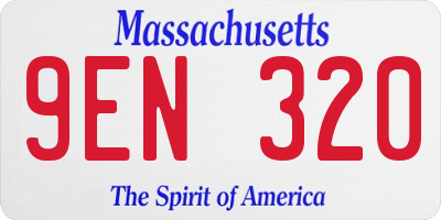 MA license plate 9EN320