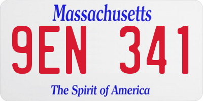 MA license plate 9EN341