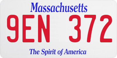 MA license plate 9EN372