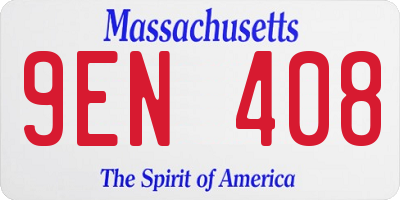 MA license plate 9EN408
