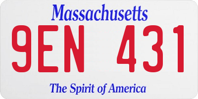 MA license plate 9EN431