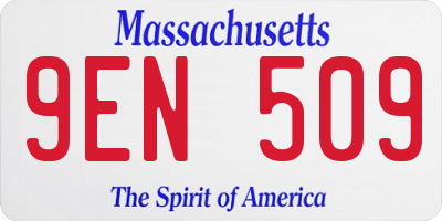 MA license plate 9EN509