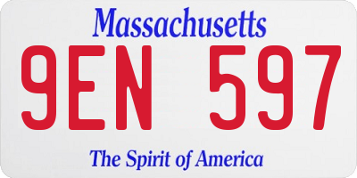 MA license plate 9EN597