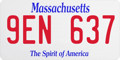 MA license plate 9EN637