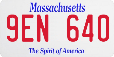 MA license plate 9EN640